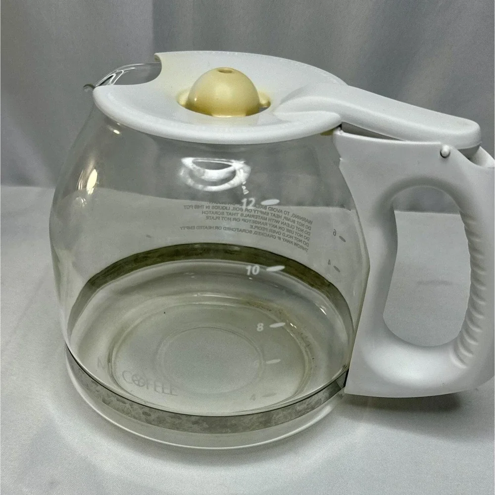 Mr. Coffee Glass Replacement Carafe 12 Cup‎ White Handle Clear Pot